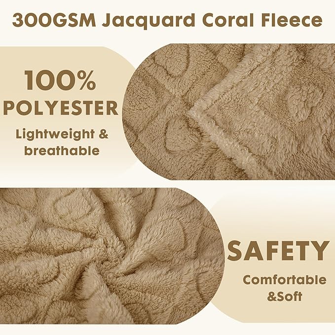 gogobunny Calming Plush Dog Cat Blanket 300GSM Coral Fleece, Ultra-Soft Machine Washable Pet Bedding for Small Medium Dogs Cats Puppies Kittens (Brown, 40x50)