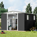 12FT x 10FT Outdoor Storage, Metal Anti-Corrosion Utility Tool House with Lockable Door & Shutter Vents，Outdoor Waterproof Garden Tool Storage Sheds
