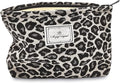 STARDW Leopard Makeup Bag Organizer Cosmetic Bags for Women and Girls,Travel Toiletry Bag Large Capacity Canvas Makeup Zipper Pouch, Purse Organizer Pouches (Gray Leopard)