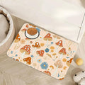 Cute Mushroom Flower Dog Cat Food Mat,Absorbent Pet Feeding Mat with Rubber Backing,Non-Slip Water Bowl Placemat,Indoor Pet Accessories Supplies 16"x24"