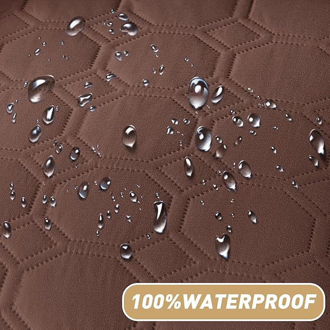 ZNSAYOTX Ultimate Cozy Blankets (52"x82") 100% Waterproof Bed Mat Blanket for Dog Pets, Couch Sofa Protector with Non-Slip Back Washable Durable, Pee Scratch Proof Easy to Clean (Coffee)