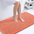 OLANLY Bathroom Rugs 44x24, Extra Soft Absorbent Chenille Bath Rugs, Rubber Backing Quick Dry, Machine Washable Bath Mats for Bathroom Floor, Tub and Shower, Home Decor Accessories, Coral