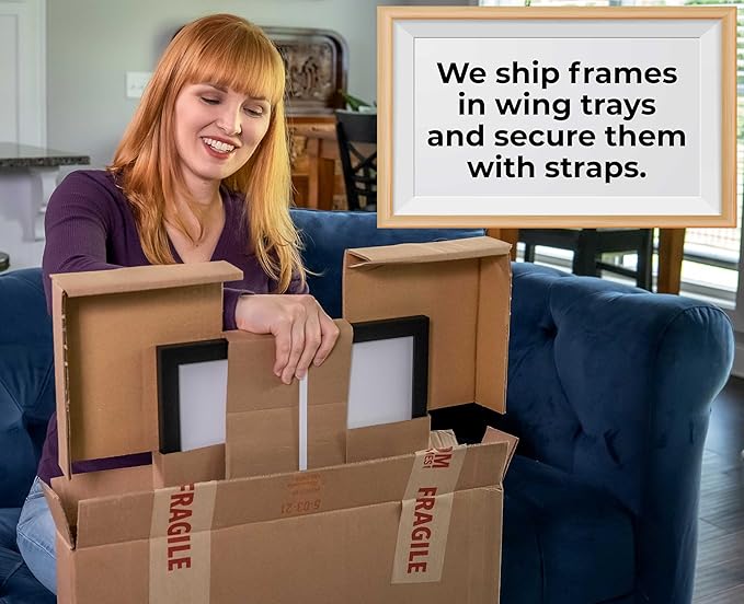 9x17 Shadow Box Frame Black | 1 Inch Deep Solid Wood Shadowbox Display Frame |