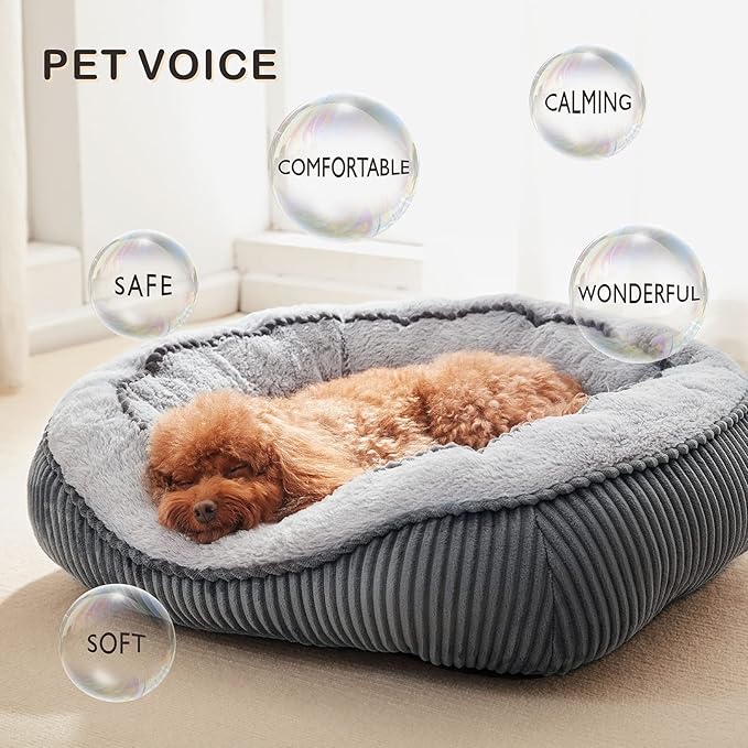 SIWA MARY Dog Beds for Small Medium Large Dogs & Cats. Washable Pet Bed, Orthopedic Dog Sofa Bed, Luxury Wide Side Fancy Design, Soft Calming Sleeping Warming Puppy Bed, Anti-Slip Bottom