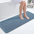 OLANLY Bathroom Rugs 47x17, Extra Soft Absorbent Chenille Bath Rugs, Rubber Backing Quick Dry, Machine Washable Bath Mats for Bathroom Floor, Tub and Shower, Home Decor Accessories, Airy Blue