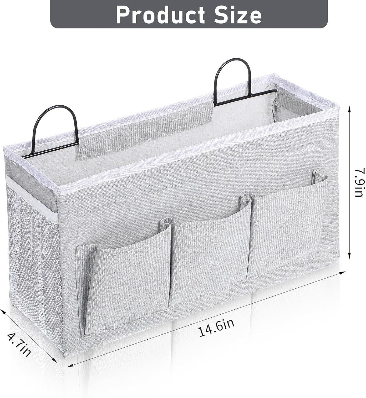 2pcs 3-Pockets Large Wall Hanging Organizer Bag, Linen Fabric Door Hanging Storage Baskets with Pockets, Waterproof Bin for Kitchen, Bedroom, Office, RV Camper