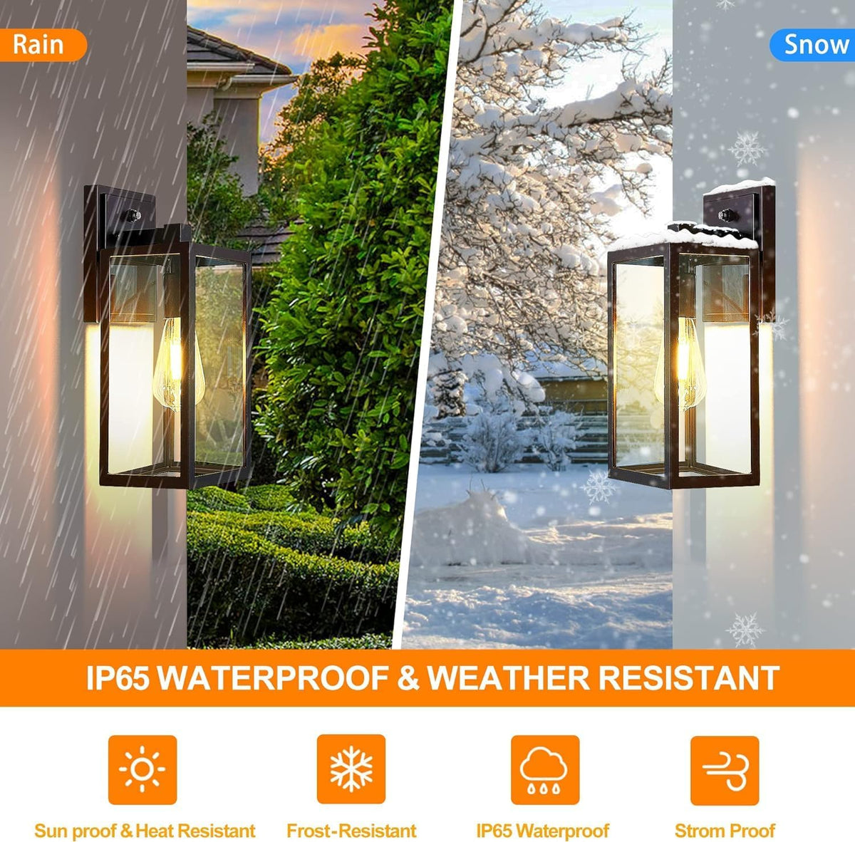 Dusk to Dawn Outdoor Lighting Fixtures for House, ORB Sensor Porch Exterior Lights Wall Mount, Anti-Rust Wall Light, Wall Sconce Lamp, Waterproof Wall Lantern for Garage, 2-Pack