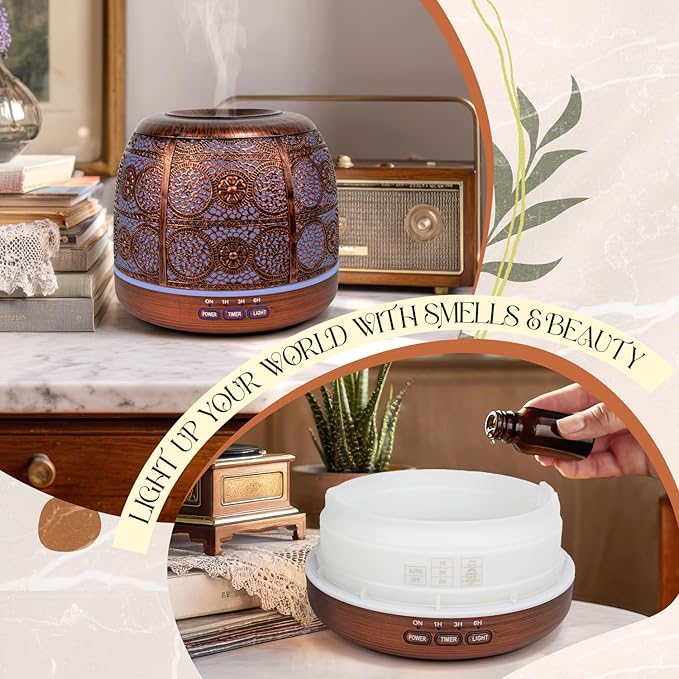 ARVIDSSON 500ml Essential Oil Diffuser, Metal Diffusers