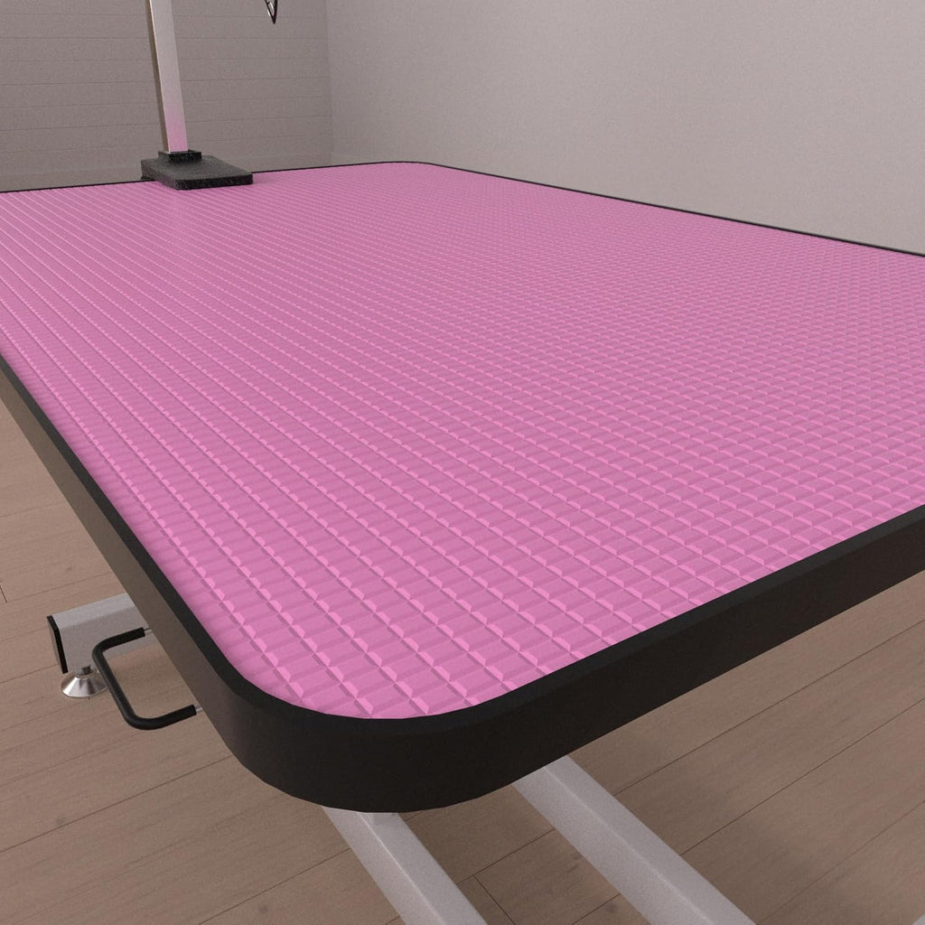 Hydraulic Dog Pet Grooming Table, 42 Inch Heavy Duty Z Lift Structure Professional Dog Grooming Table Suitable for Large Dogs at Home with Adjustable Arms, Clamps and 2 Grooming Noose, Pink