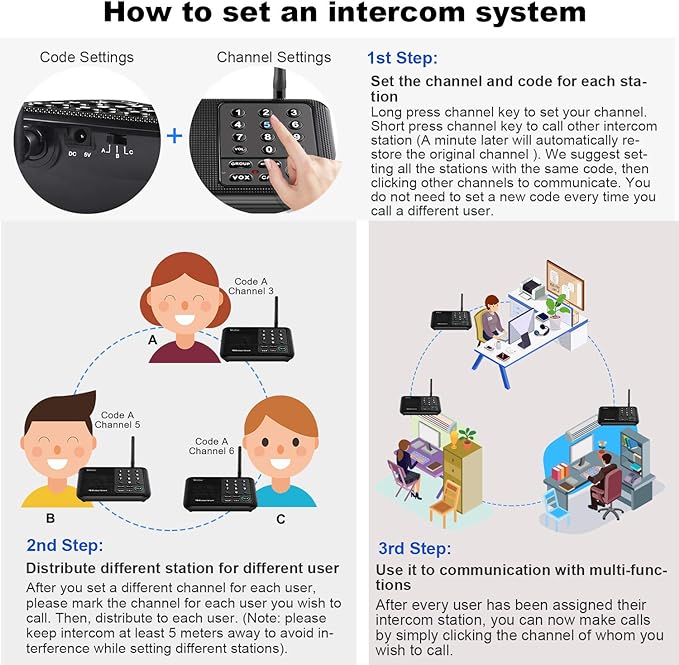Wuloo Intercoms Wireless for Home 1 Mile Range 10