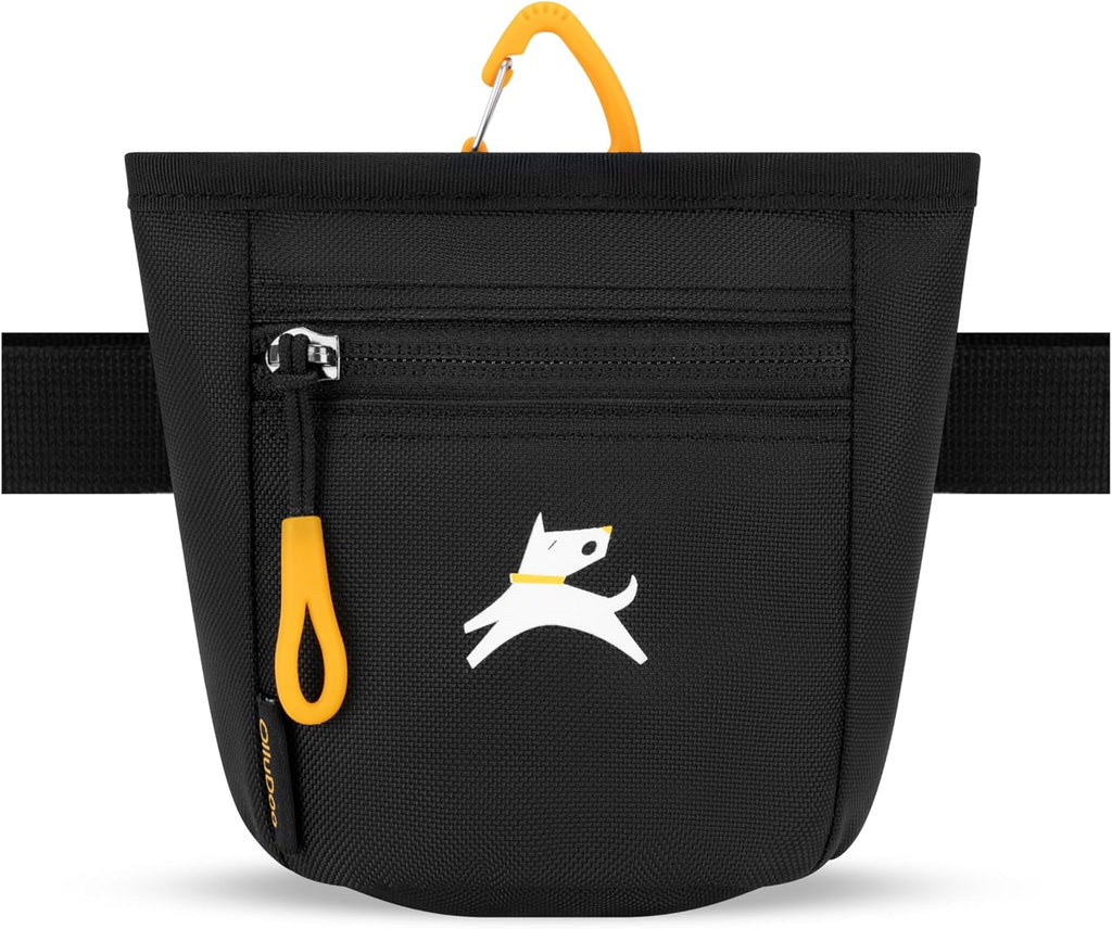 OllyDog Goodie Treat Bag, Dog Treat Pouch, Waist Belt Clip for Hands-Free Training, Magnetic Closure, Dog Training and Behavior Aids, Three Ways to Wear (Raven S'25)