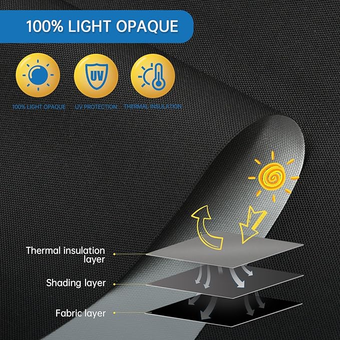 DENFOON Motorized Blinds with Remote, Thermal ElectricBlinds【Solar Panel】