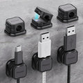 6 Pack Magnetic Cable Clip Organizer Cord Holder, Picozon Adhesive Cable Management, Wire Phone USB Charger Cable Holder, Keeper Organizer for Office Home Desktop Table - Black