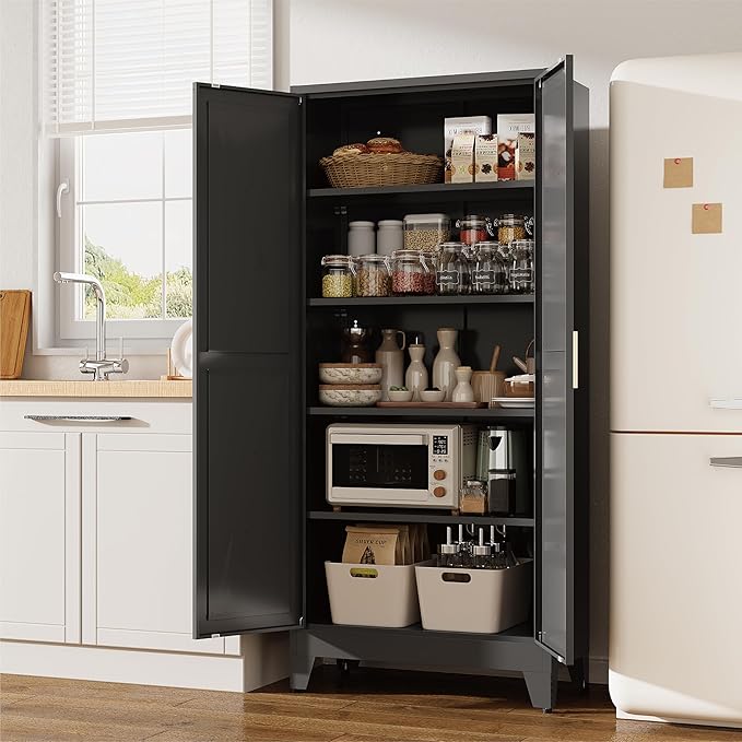 71" Tall Pantry Cabinet, Kitchen Pantry Storage Cabinets