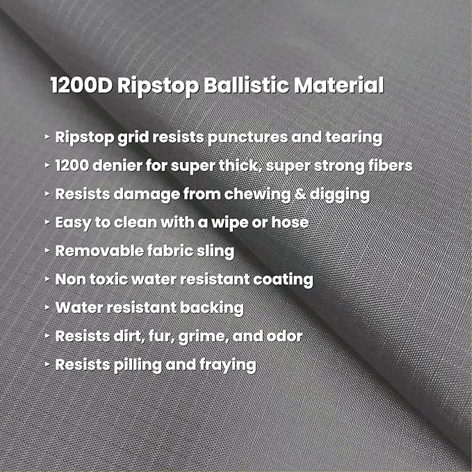K9 Ballistics Chew Proof Elevated Cooling Outdoor Cot Bed for Small Dogs & Puppies - Virtually Indestructible, Preassembled, Withstands Aggressive Chewers - S, Ripstop Snow Camo
