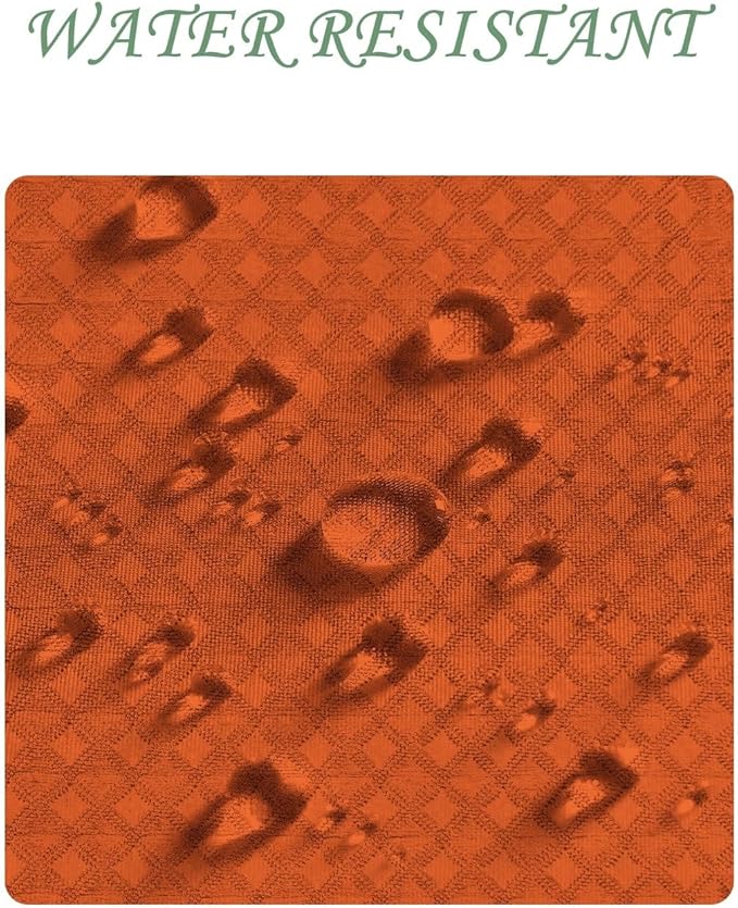 ggaimwf 72x84 Inch Solid Color Shower Curtain for Bathroom Waffle Bath Water Resistant Fabric Curtains Rust Modern Thick Shower Stall Curtain with Metal Hooks