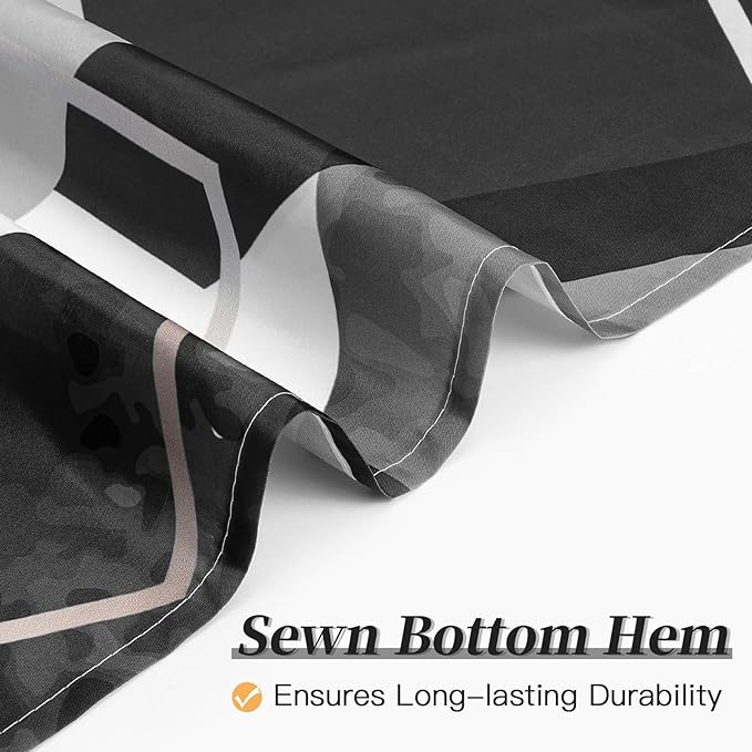 Litabel Black and Grey Modern Shower Curtain for Bathroom, Geometric Art Decor Waterproof Bath Curtain, Abstract Fabric Shower Curtain Sets for Home Decor, 72x72 Inch