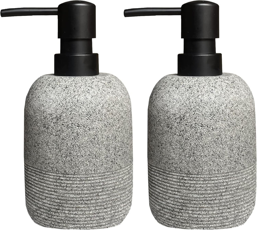 2pcs/Set Grey Soap Lotion Dispenser with A Spare Pump,Liquid Hand Soap Dispenser Sets for Bathroom Countertop, Soap Dispenser for Kitchen.
