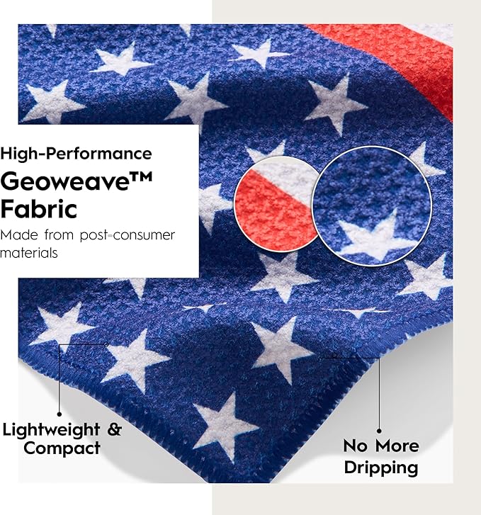 GEOMETRY Bar Towels for Kitchen Premium Towels for Cleaning Dishes & Glassware - Absorbent & Fast Drying Kitchen Towels - Star Spangled, 12" x 14" - 1-Piece