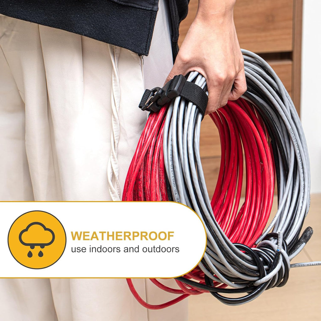 12 Pack 17 Inch Adjustable Extension Cord Holder Organizer with Triangle Clips for Garage Organization and Storage Heavy Duty Extension Cord Hanger for Men Workshop (Multicolor)