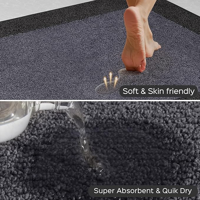 DOMUSTEX Machine Washable Kitchen Rug 24" x 36", Non Slip Kitchen Mat for Floor, Absorbent Entrance Throw Rug for Bedroom, Hallway, Bathroom, Door