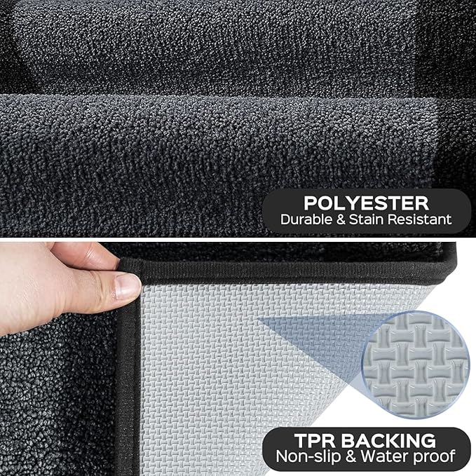 DOMUSTEX Machine Washable Runner Rug 32" x 96", Non Slip Kitchen Mat for Floor, Absorbent Entryway Rug for Kitchen, Bedroom, Living Room, Hallway, Door (Roll Packing)