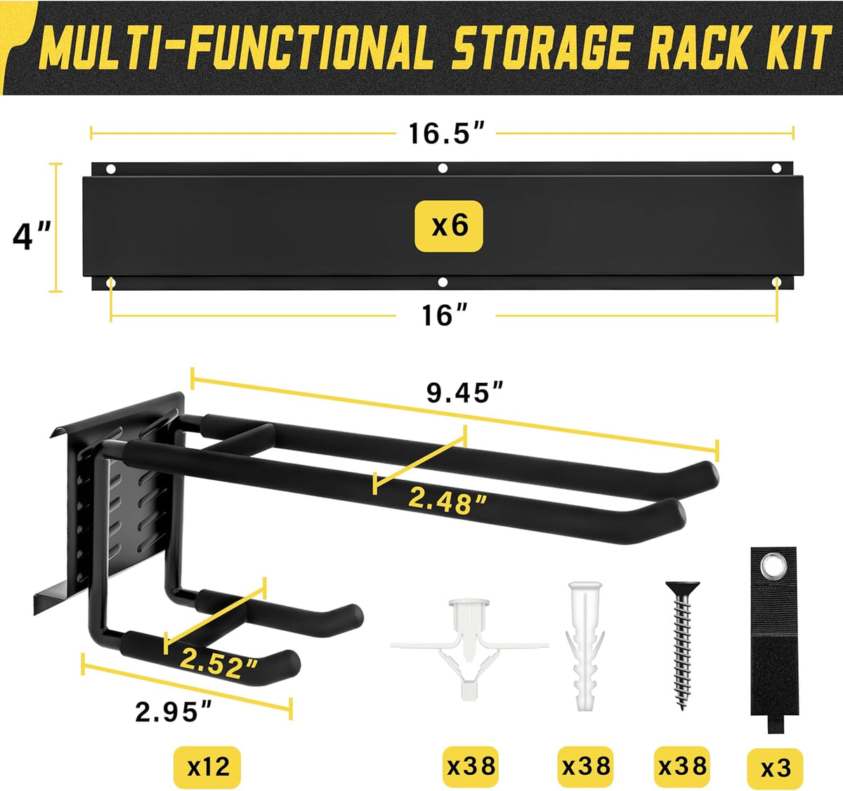 Garage Wall Organizer,21Pack Carries 1200 lbs,Garden Tool Organizer 99in With Large Storage Space,Easy Assembly, Sturdy Design,for Efficient Tool Storage Garage Organization