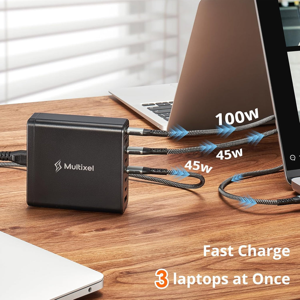 Upgraded 240W 8 Ports GaN Charger, USB Charging Hub, Multi USB C Charger Station, USB-C Charging Hub for MacBook Pro/Air/iPad Pro/iPhone/Samsung Galaxy Note