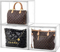 HBlife 3 Pack Purse Storage Organizer for Closet, X-Large Clear Stackable Handbag Display Case Box with Magnetic Door for Collectibles, Cosmetics, Women Heels and Toys