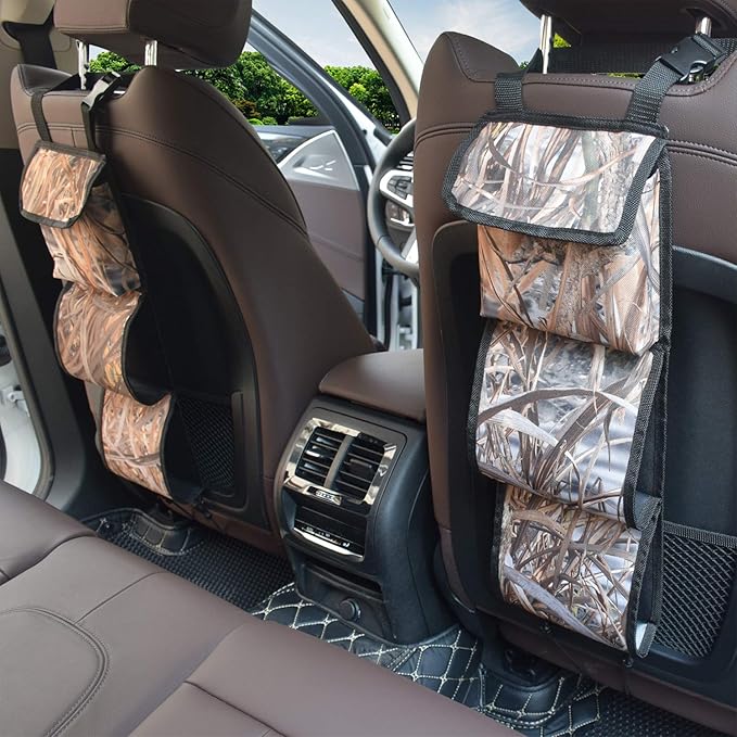 MYDAYS Seat Back Gun Rack, Gun Sling Bag, Camo Front Seat Gun Organizer Holder for Hunting Rifles/Shotguns
