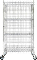 24"x36"x70" Metal Wire Chrome Security Heavy Duty Commercial NSF Certified Storage Unit | Mobile Wire Security Cage Kit