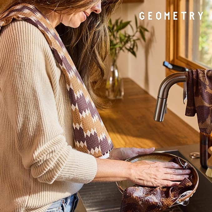 GEOMETRY Cloth Dinner Napkins - Quick-Dry, Ultra-Absorbent, Reusable Cloth Napkins for Dining & Entertaining - Mate 19" x 19" (6 Pack)