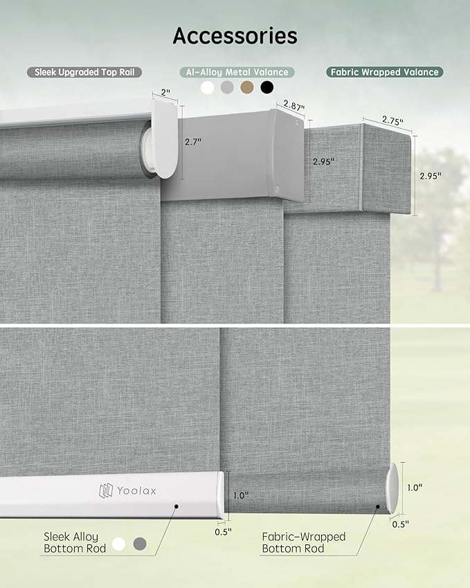 Yoolax Motorized Blinds with Remote, Automatic Window Shades Work with Alexa