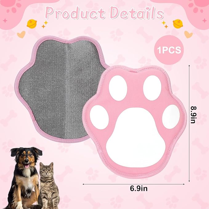 Mity rain 1PCS Pet Hair Removal Glove, Reusable Magical Brush Pet Hair for Cats & Dogs, Electrostatic Pet Hair Remover for Laundry, Carpet, Furniture, Car, Bedding, Easy Cleaning & Grooming Tool Pink