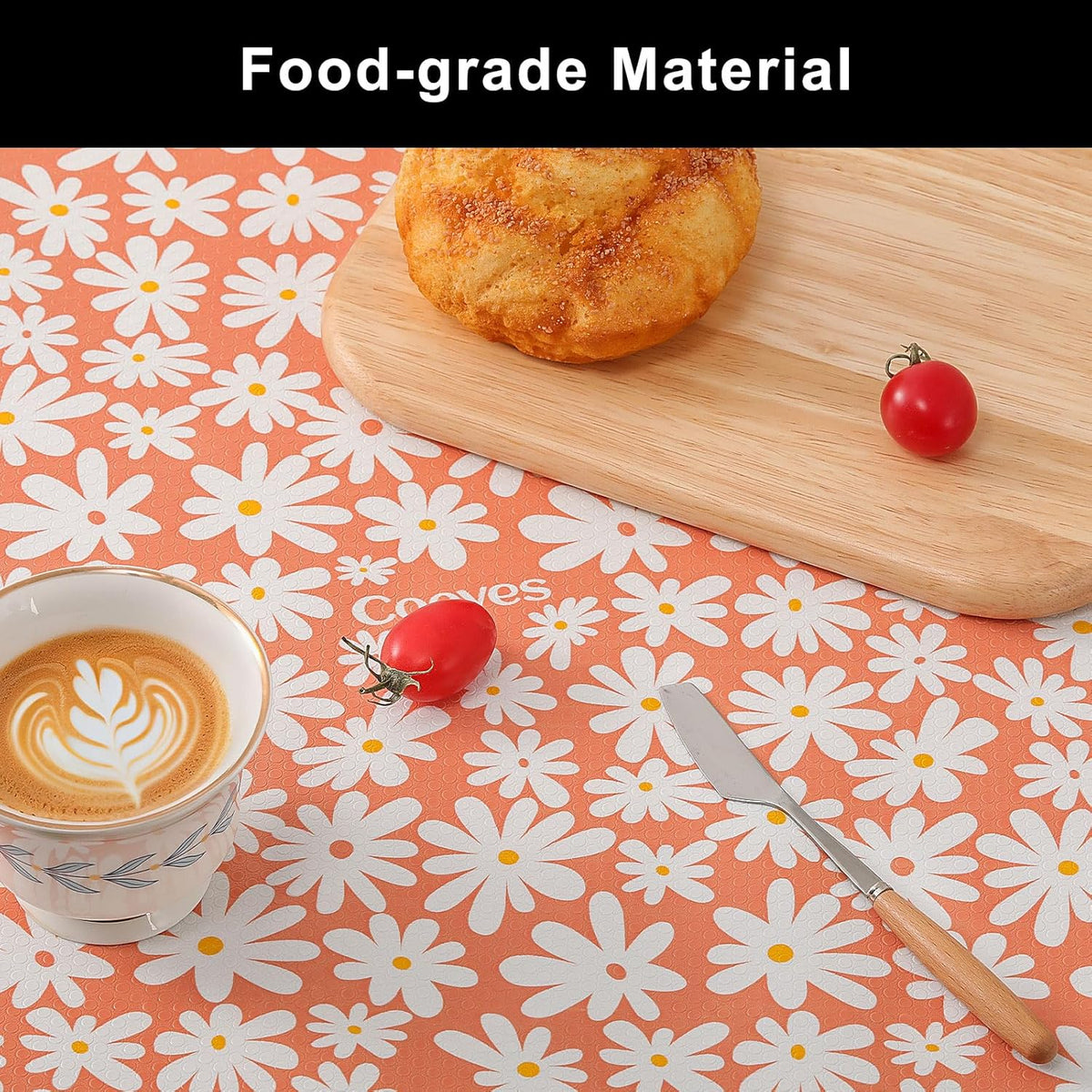 Cooyes Shelf Liner – Premium Non-Adhesive Cabinet & Drawer Liner for Kitchen – Waterproof Shelf Paper with Modern Pattern – Durable EVA Cabinet Mat – Easy to Cut （11.8" W x 360" L）