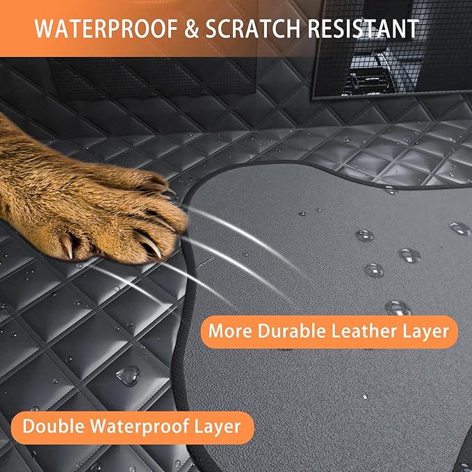 Sixheels Dog Back Seat Cover Hard Bottom Truck Back Seats Protector, Large Backseat Extender for Dogs, Car Pet Rear Seat Covers Waterproof Dog Hammock Travel Accessories for Truck
