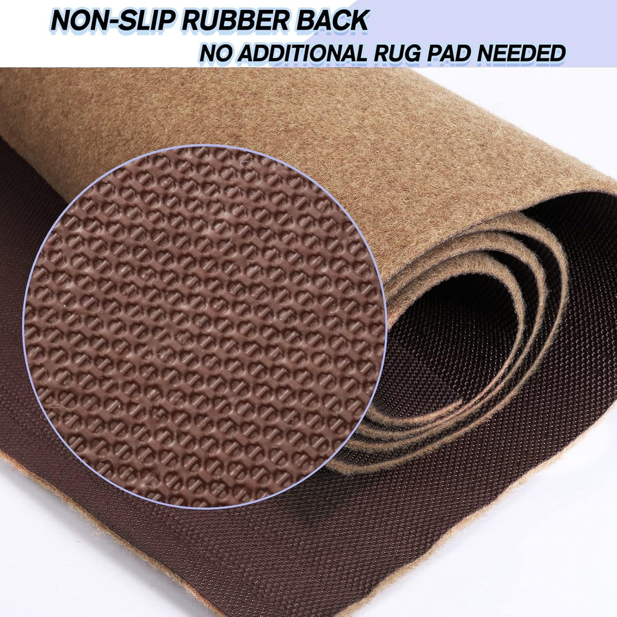 Custom Size Backed Non-Slip Area Rugs Runner, Easy Clean, Waterproof Runner Rugs for Hallway Entryway, Kitchen, Laundry, 4FT x 14FT, Beige