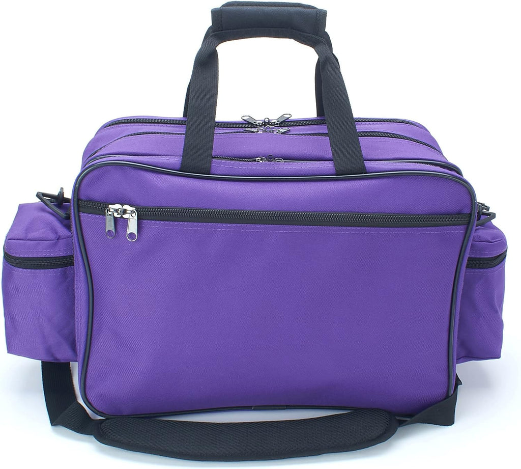 ASA TECHMED Nursing Bag with Compartments – Durable Medical Equipment Shoulder Bag for Nurses, Physicians, EMTs, Multi-Pocket, Nylon Reinforced, Adjustable Straps (Purple)
