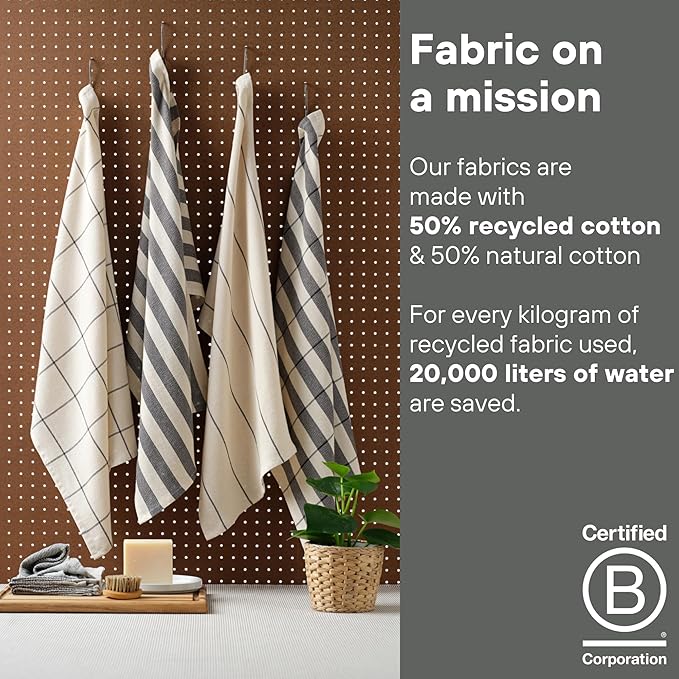 MEEMA Kitchen Towels and Cleaning Cloth | House Cleaning Supplies | Large Home Essentials Dish Towels - 18x28 Inch | Cotton Towel Rags | Super Absorbent Dish Rags | Sets of 4