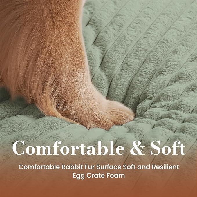Cozila Extra Large Dog Bed for Crate, Orthopedic Dog Bed with Waterproof Lining, Soft Short Plush Surface & Egg Crate Foam, Machine Washable Pet Bed with Removable Cover & Anti Slip Bottom
