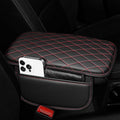 Center Console Cover for Accord: Armrest Cover for Car with 2 Storage Bags - Scratch & Wear Resistant & Waterproof Leather Console Cover,Anti-Scratch Auto Armrest Pad Accessory （Black&Red