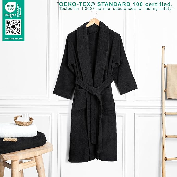 American Soft Linen Women’s 100% Cotton Terry Bathrobe – Soft, Absorbent, Quick Dry Turkish Robes for Women Quality Housecoat