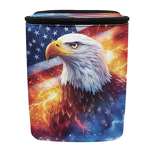 Eagle Car Trash Bag for Back Seat Auto Garbage Cans Vehicle Trash Bags Bins American Flag Auto Accessories Interior Car Organizer Bag