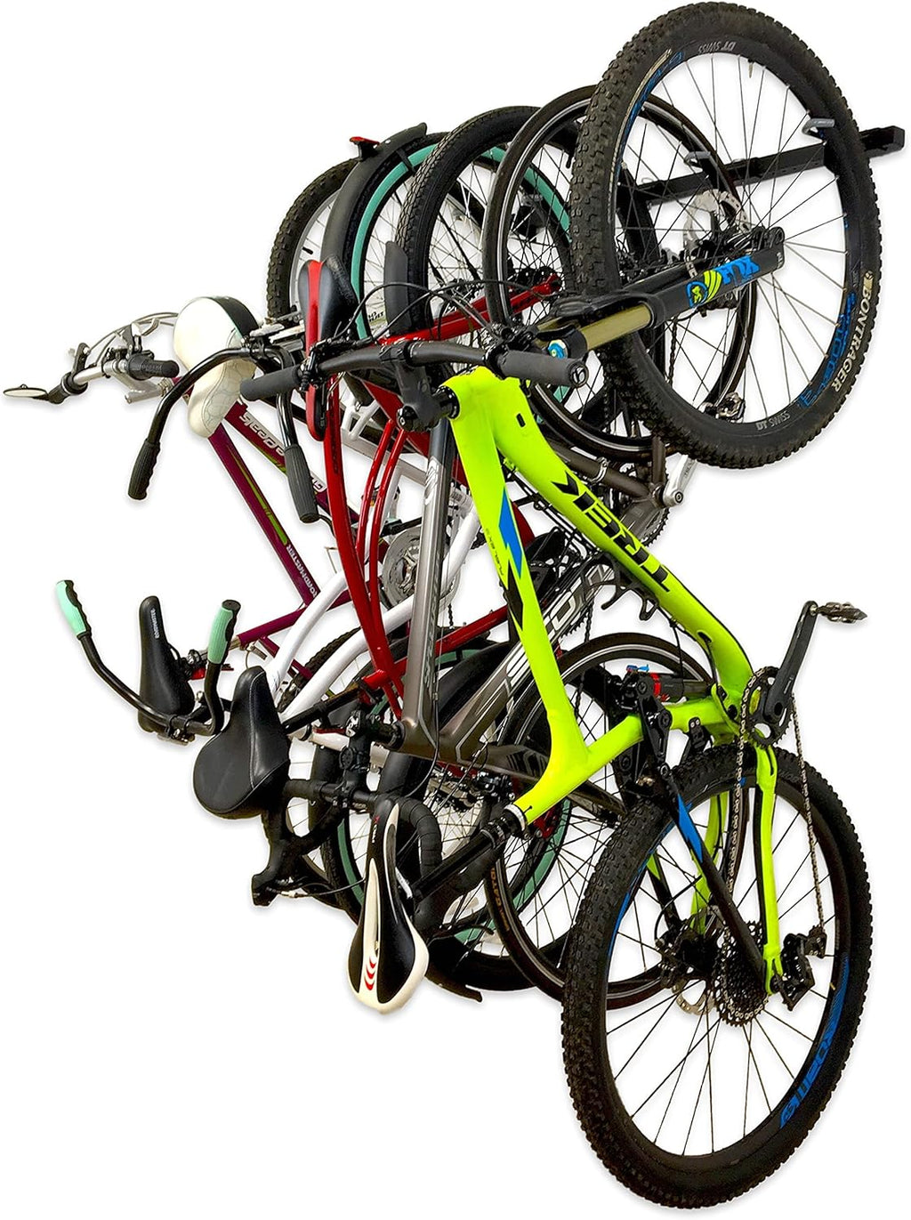 StoreYourBoard Bike Storage Rack – Heavy Duty Garage Bike Rack for 5 Bicycles, Space-Saving Vertical Bike Rack, Adjustable Wall Bike Mount for Garage Organizer, Bicycle Hanger, Holds 300 lbs