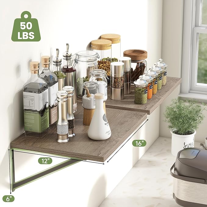 Heimlove 12 Inch Deep Floating Shelves