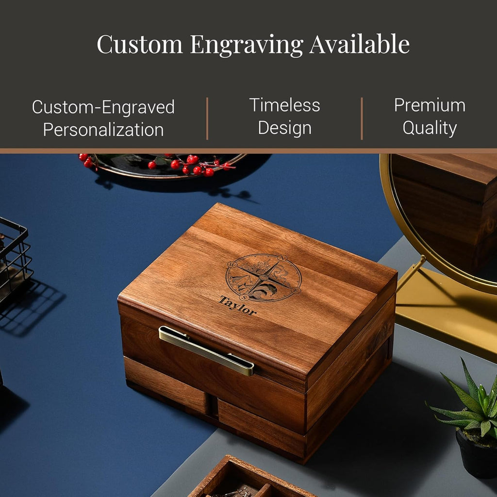 Shanik Luxury Large Watch Box for Men – 8 Slot Organizer with Velvet Pillows, Pull-Out Drawers for Accessories, Jewelry & Oversized Timepieces