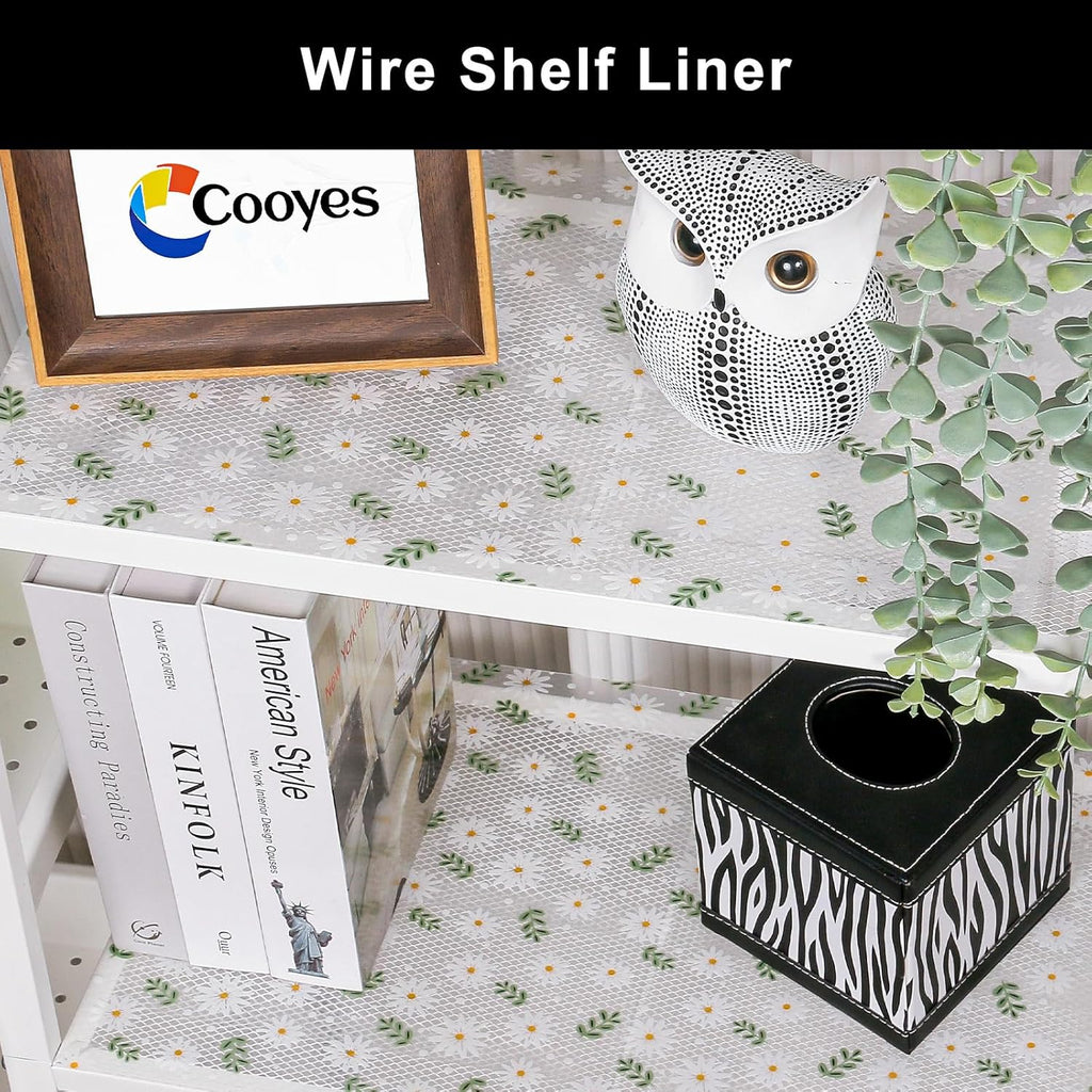 Cooyes Shelf Liner – Premium Non-Adhesive Cabinet & Drawer Liner for Kitchen – Waterproof Shelf Paper with Modern Pattern – Durable EVA Cabinet Mat – Easy to Cut (11.8" W x 118" L)