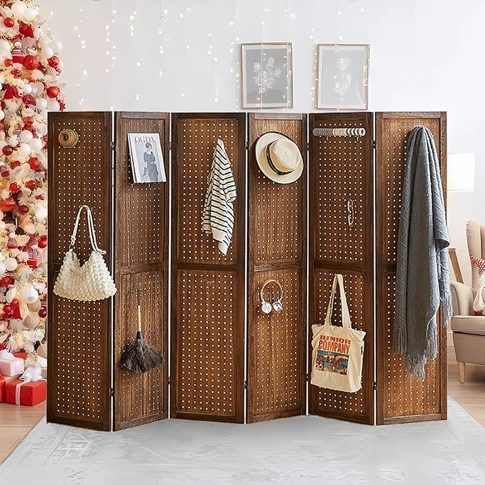 Asnefeli 6 Panel Pegboard Display