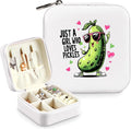 Pickle Jewelry Box, Gifts For Kids Teens Girls, Pickle Lovers Stuff Items Accessories Things Merchandise Decor Merch, Travel Ring Earrings Necklace Organizer Holder!