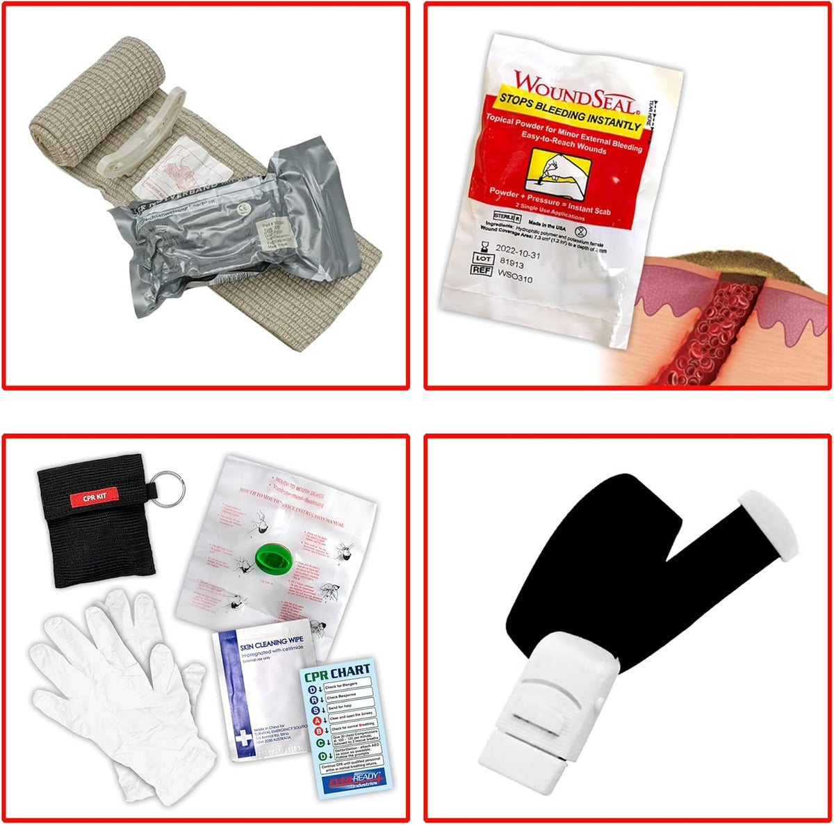 Ever-Ready Industries Outdoor Protection and Workplace First Aid Kit - Emergency Medical and Trauma Kit- Color Coded, Essential Trauma Items, Durable and Portable - 196 Pieces